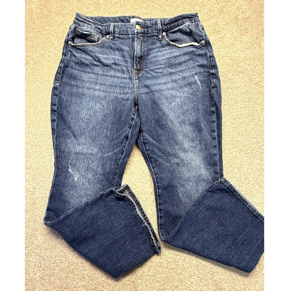 Good American Good Petite Bootcut Jeans Indigo Dark Wash Size 14/32